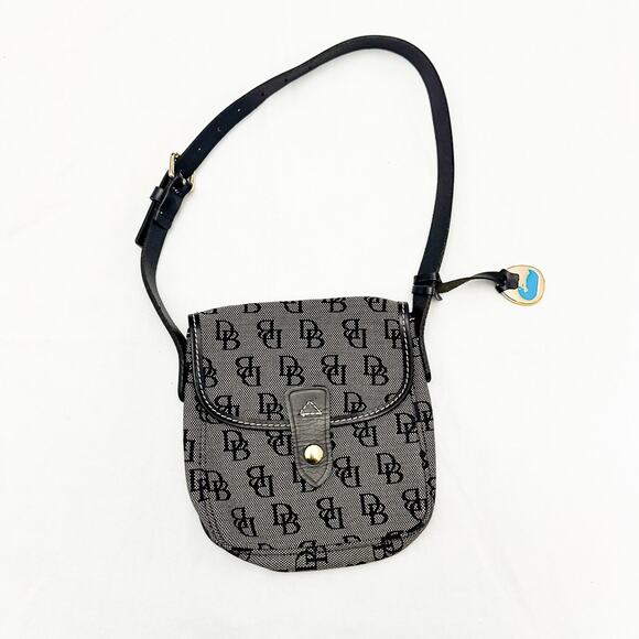 Dooney and Bourke Small North South Jaquard Printed Crossbody Handbag Black/Gray - Picture 1 of 5